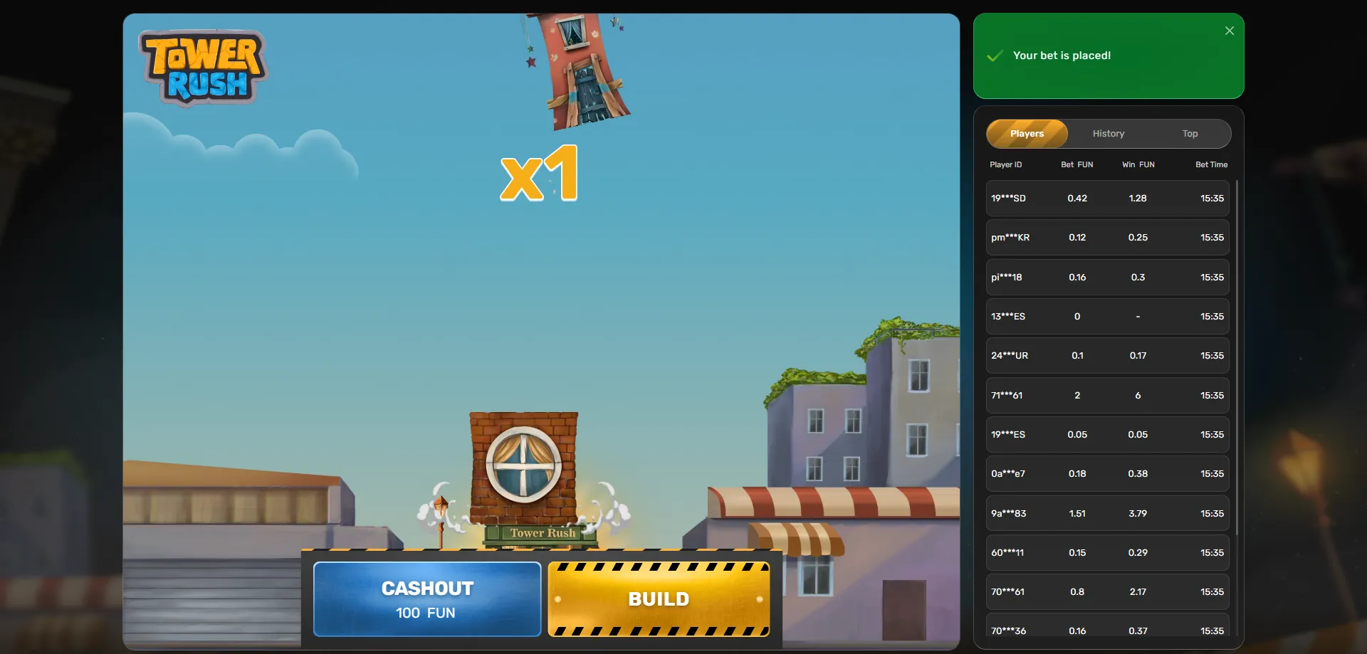 تطبيق Melbet للجوال للعب tower rush على Android وiOS